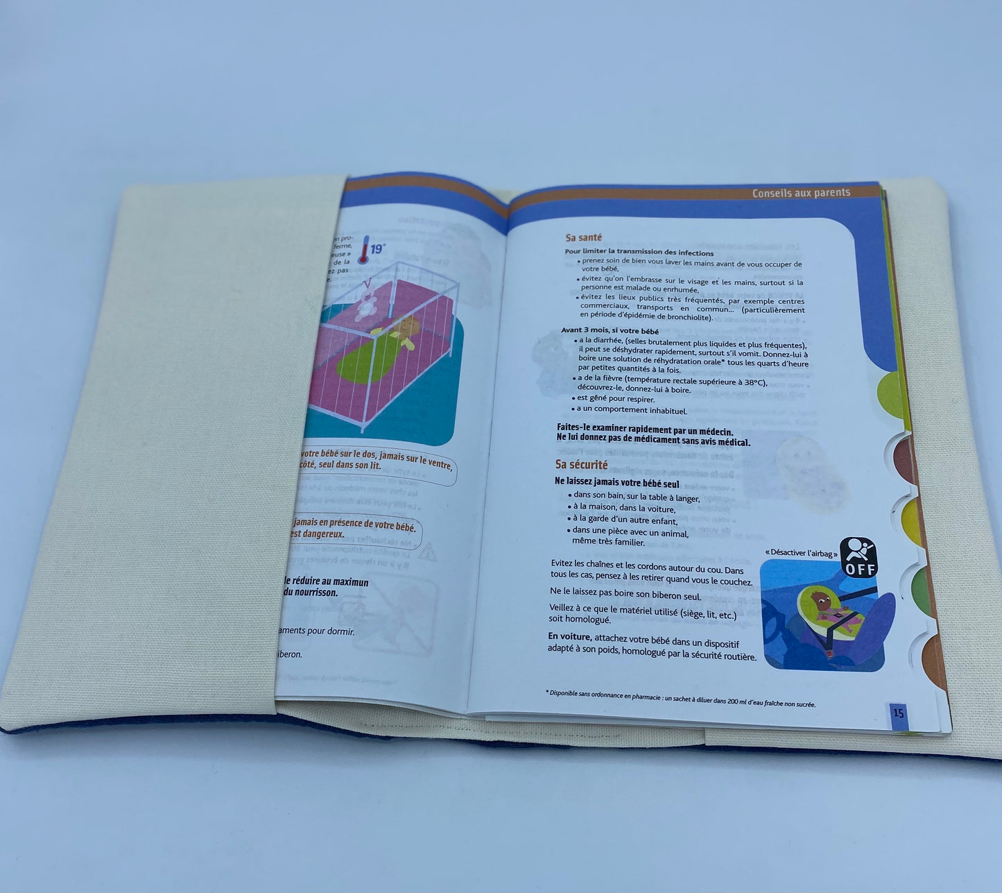 Protège carnet de santé brodé personnalisé MOTIF LAPIN