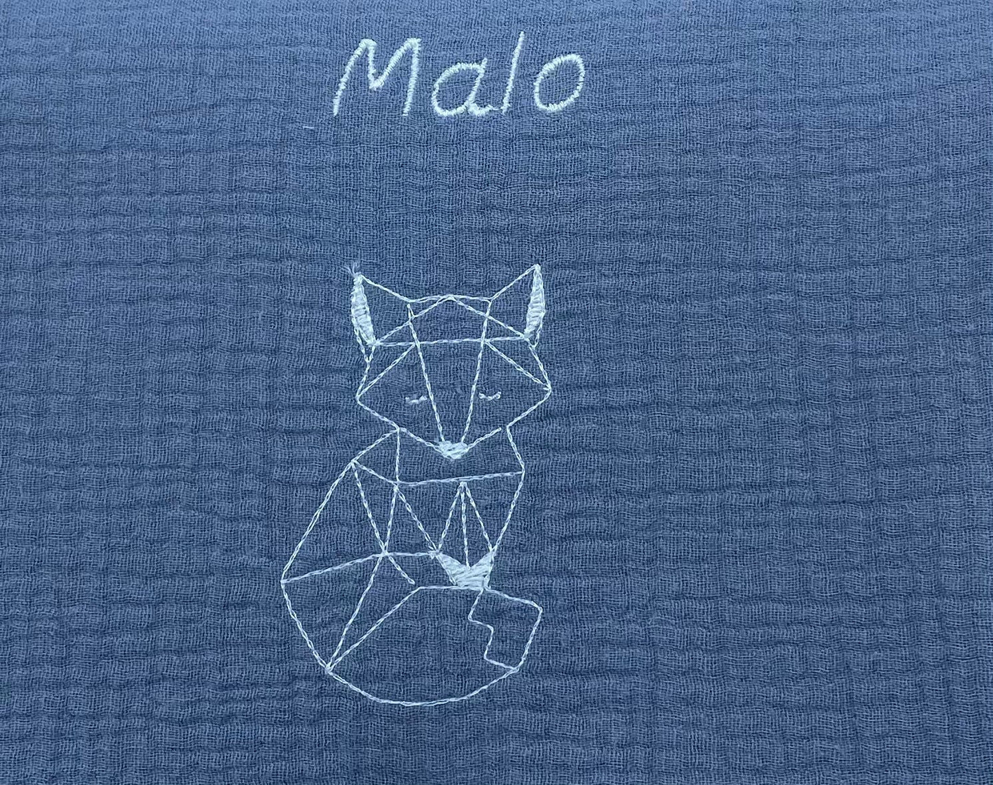 Couverture légère bébé double gaze de coton brodé/Plaid gaze de coton