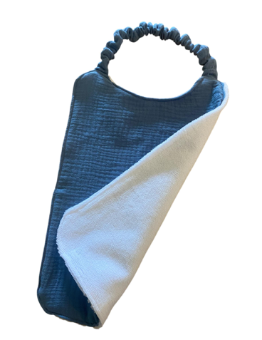 Serviette de cantine brodée maternelle crèche gaze de coton doublée éponge bambou