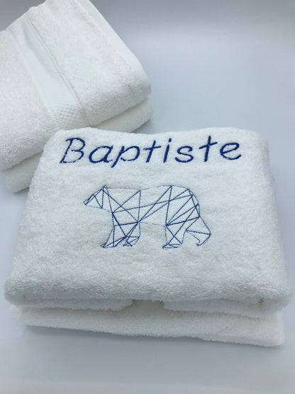 Serviette éponge personnalisée brodée